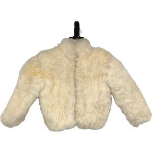 Niki Ivory Off White Vintage Genuine Rabbit Fur Coat kids size 4